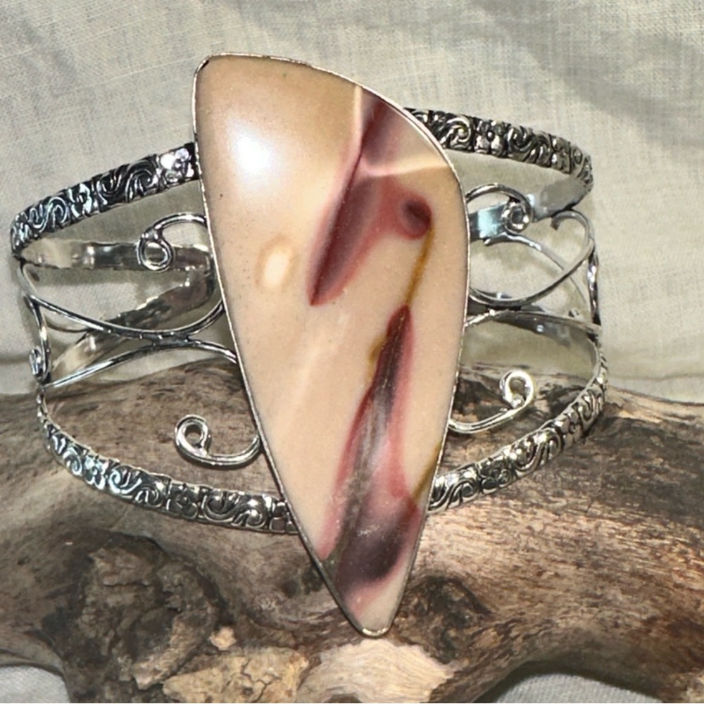 Mookaite Modern Handcrafted 925 statement Cuff